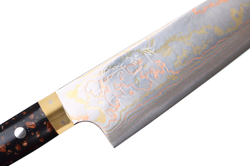 Takeshi Saji BS2 Rainbow -käsintehty japanilainen bunka -veitsi, 16,5 cm