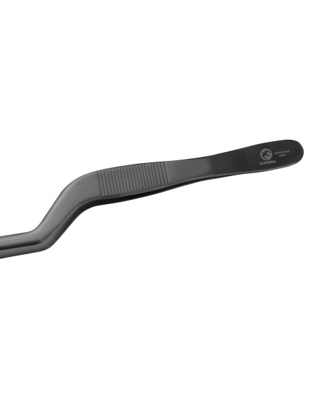 Pinza japonesa para alisar, de 24 cm, acodada, de acero inoxidable negro