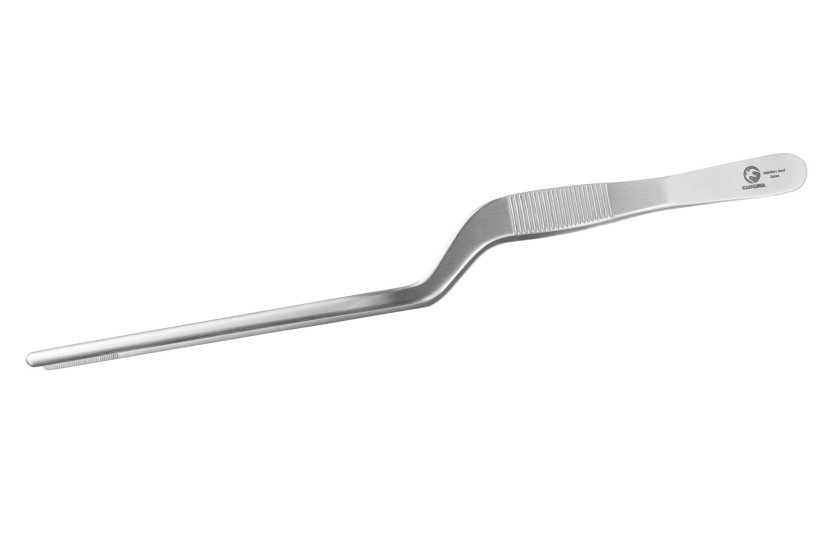 Japansk, vinklet dressertang i rustfritt stål, 24 cm
