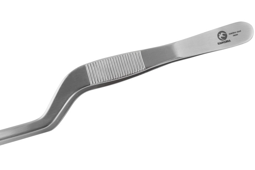 Pinça japonesa para endireitar, de 24 cm, curvada, em aço inoxidável