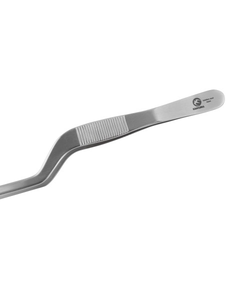 Pinza japonesa para alisar, de 24 cm, acodada, de acero inoxidable