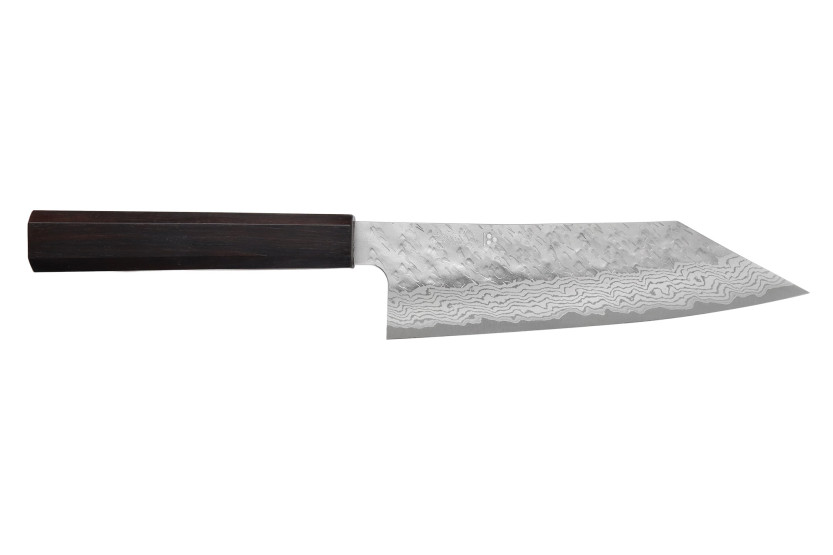Handgefertigtes japanisches Bunka -Messer, 17 cm, Nigara Hamono Tsuchime VG10 -Damast