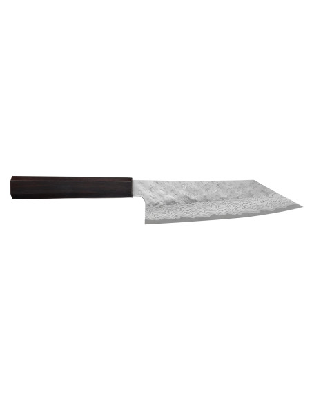 Handgemaakt Japans Bunka -mes van 17 cm, Nigara Hamono Tsuchime VG10 damaststaal