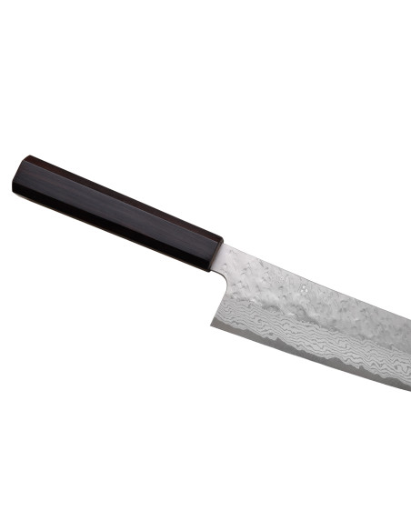 Handgefertigtes japanisches Bunka -Messer, 17 cm, Nigara Hamono Tsuchime VG10 -Damast