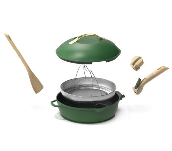 Cookut La Fabuleuse 8-in-1 antiaanbakpan met varenpatroon 2