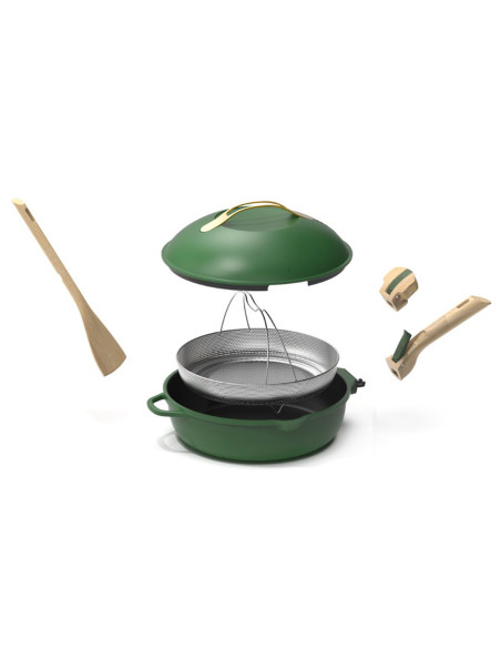 Cookut La Fabuleuse 8-i-1 nonstick-stekpanna med ormbunksmönster