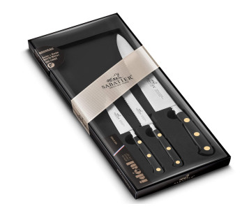 Messerset 3 Messer SABATIER Idéal Messing 100% geschmiedet und französisch