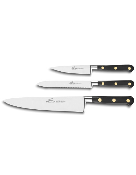 SABATIER Ideal 3-knivset 100% fransksmidd mässing