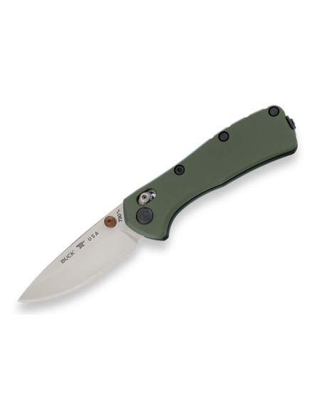 Buck 790 Mini Range Elite 0790GRS Folding Knife with Green Handle, 9 cm