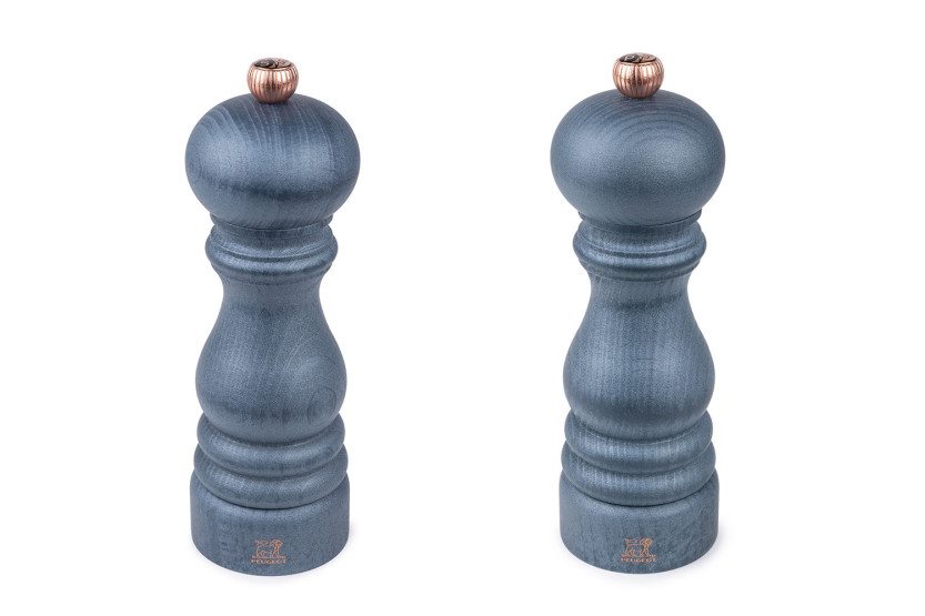 Peugeot Paris Denim-set med salt- och pepparkvarnar i bok trä, 18 cm