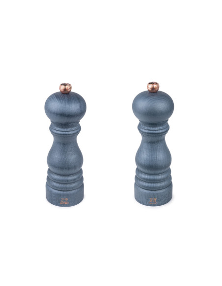 Peugeot Paris Denim Beech Wood Salt and Pepper Mill Duo Set, 18 cm