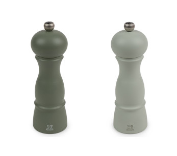 Peugeot Amboise Salz- und Pfeffermühlen-Duo-Set aus Buchenholz in den Farben Farn-Grün und Salbei, 18 cm 2