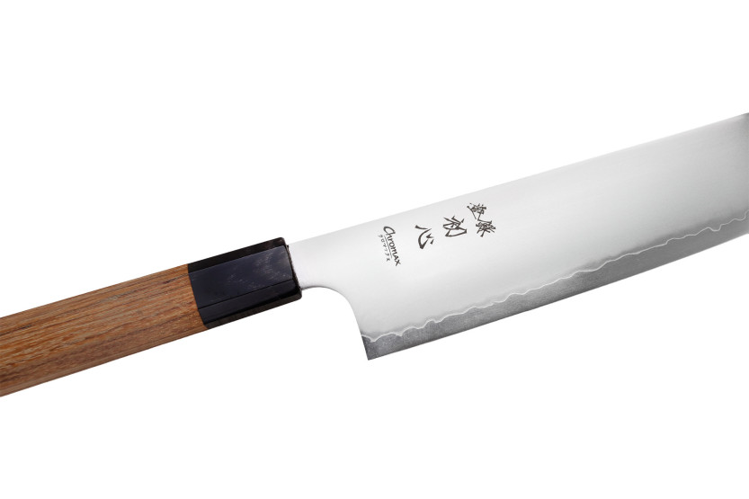 Hatsukokoro Chromax Handcrafted Japanese Nakiri Knife, 16.5 cm, with Teak Handle