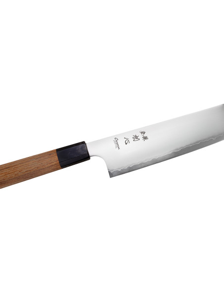 Håndlavet japansk nakiri-kniv fra Hatsukokoro Chromax, 16,5 cm, med teak-skaft