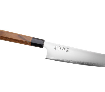 Håndlavet japansk kokkekniv fra Hatsukokoro Chromax, 23 cm, med teak-skaft 2