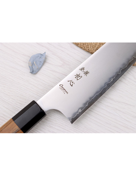 Hatsukokoro Chromax Handcrafted Japanese Chef's Knife, 23 cm, with Teak Handle