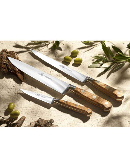 Conjunto de 2 facas SABATIER Provençao 100% forjadas com cabos em madeira de oliveira