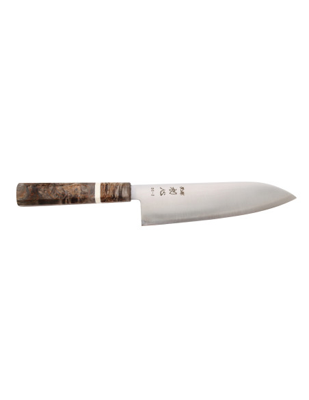 Coltello santoku giapponese artigianale Hatsukokoro Hayabusa SG2 San Mai da 18 cm