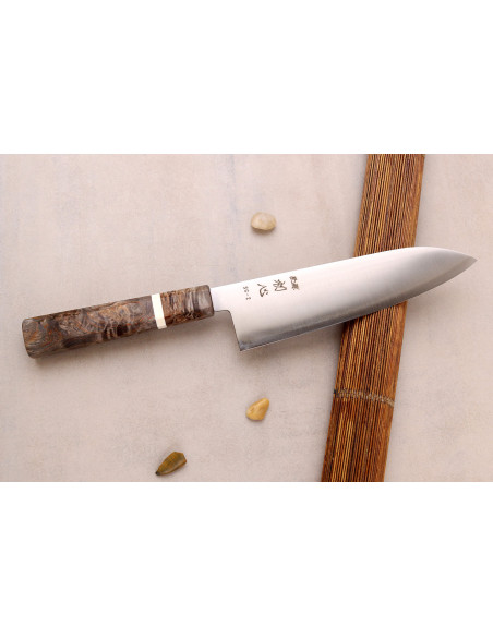Hatsukokoro Hayabusa SG2 San Mai Handcrafted Japanese 18 cm Santoku Knife