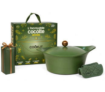 Caixa surpresa Cookut «A Incrível Caçarola de Natal com aroma a fetos», com pega e luvas de cozinha incluídas + oferta 2