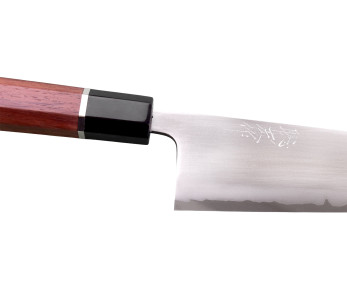 Håndlavet japansk santoku-kniv, 16,5 cm, Toshihiro Wakui, Shirogami 2 San Mai, poleret 2