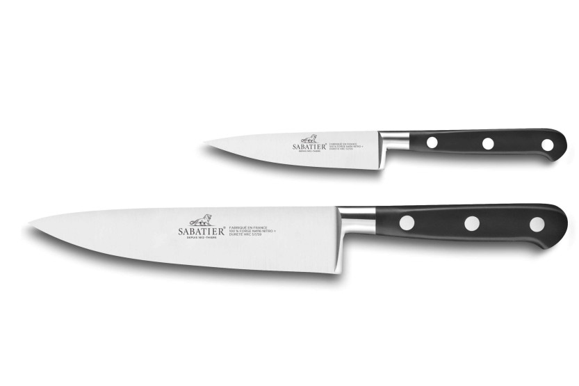 Conjunto de 2 facas SABATIER Ideal 100% forjadas em aço inoxidável para cozinheiro + escritório