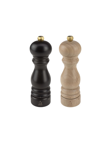 Conjunto de presente com 2 moinhos Peugeot Paris U'Select em madeira de 20 cm - castanho e natural