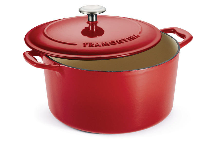 Tramontina Bestow 26 cm Round Cast Iron Enameled Casserole, Red, 6.5 L