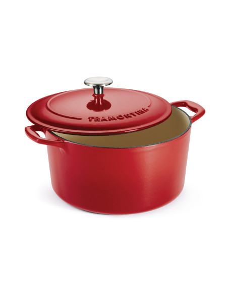 Rund gryta 26 cm, Tramontina Bestow, röd emaljerad gjutjärn, 6,5 l