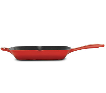 Tramontina Bestow 27 cm Square Grill Pan, Red Enameled Cast Iron 2