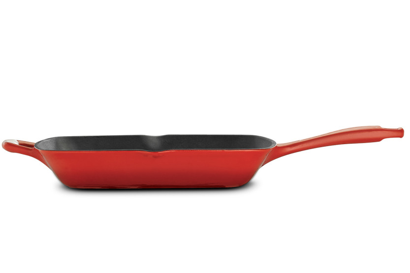 Quadratische Grillpfanne 27 cm, Tramontina Bestow, rot emailliertes Gusseisen