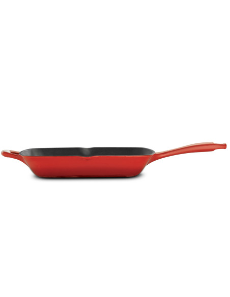 Padella quadrata con griglia da 27 cm Tramontina Bestow in ghisa smaltata rossa
