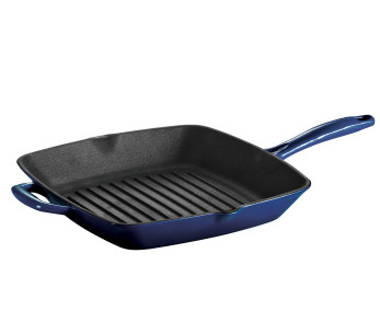 Fyrkantig grillpanna, 27 cm, Tramontina Bestow, emaljerat gjutjärn, blå