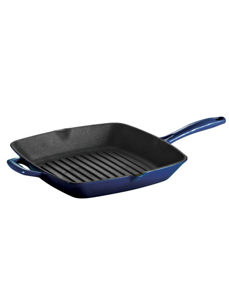 Fyrkantig grillpanna, 27 cm, Tramontina Bestow, emaljerat gjutjärn, blå