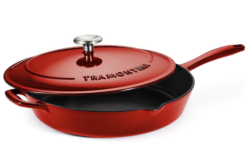 Tramontina Bestow-braadpan 30 cm, rood geëmailleerd gietijzer + deksel