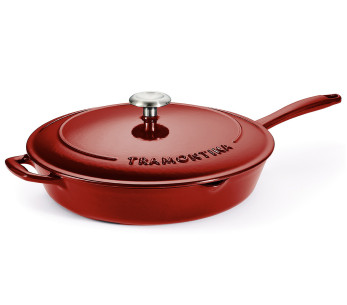 Panela de 30 cm Tramontina Bestow em ferro fundido esmaltado vermelho + tampa 2