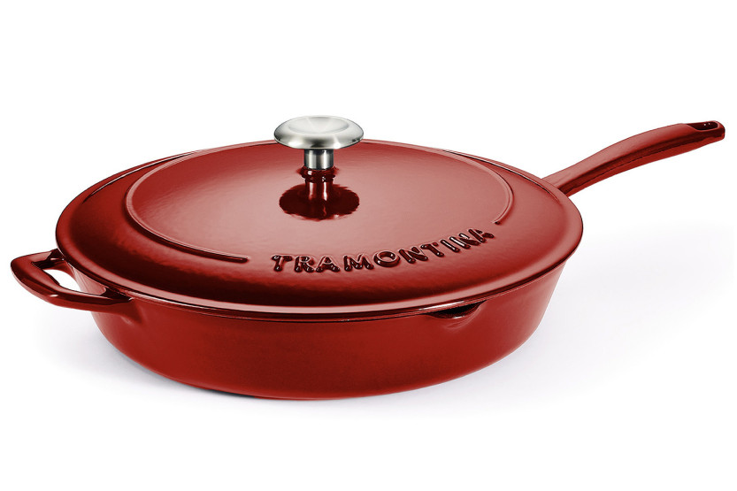 Tramontina Bestow-braadpan 30 cm, rood geëmailleerd gietijzer + deksel
