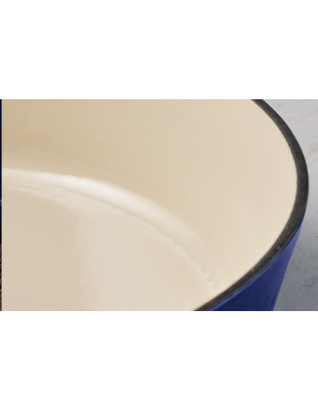 Casseruola bassa blu da 30 cm. Ghisa smaltata.