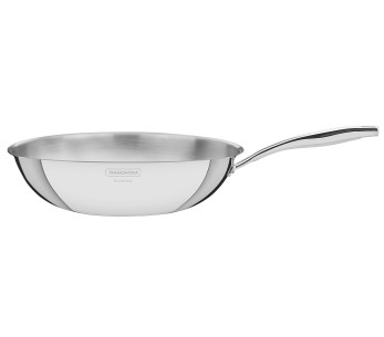 Tramontina Grano 28-cm Triple-Layer Stainless Steel Wok, 3.4 L