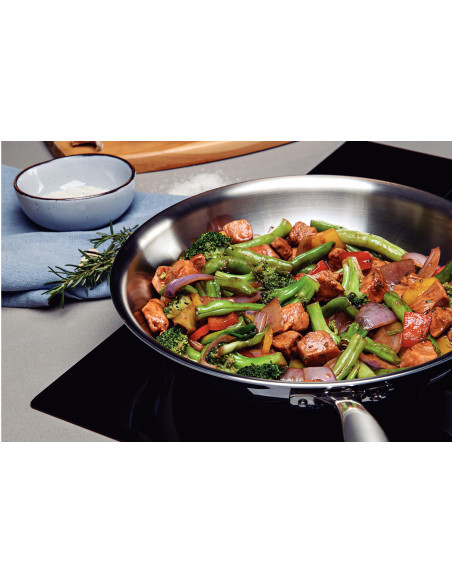 Tramontina Grano Wok, 28 cm, aus dreischichtigem Edelstahl, 3,4 l
