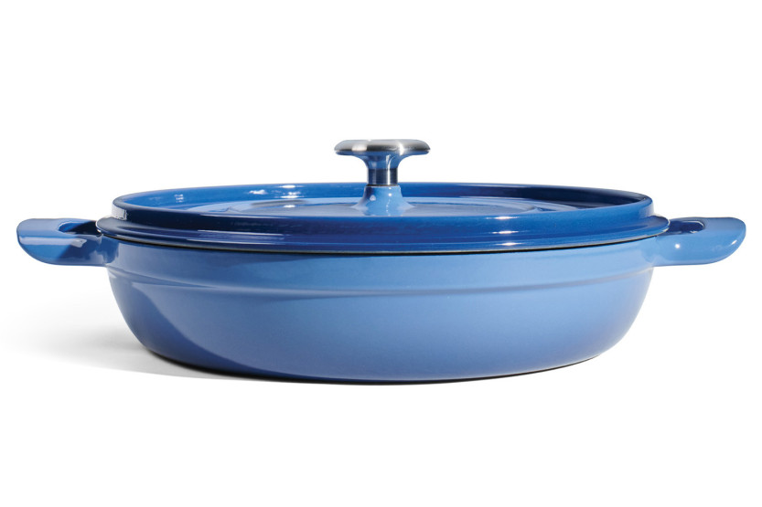 Casseruola bassa da 30 cm Tramontina in ghisa smaltata blu, 3,8 L