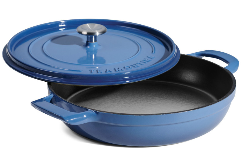 Lav gryte 30 cm, Tramontina, emaljert støpejern, blå, 3,8 l