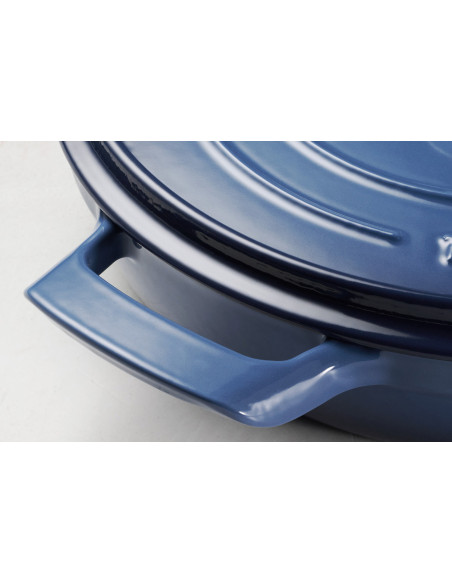Lage braadpan 30 cm van Tramontina, blauw geëmailleerd gietijzer, 3,8 l