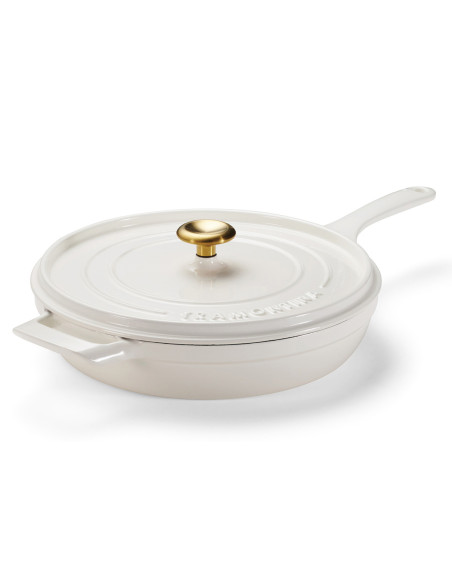 Frigideira de ferro fundido esmaltado Tramontina Ampezzo de 30 cm, cor Latte, 3,8 L
