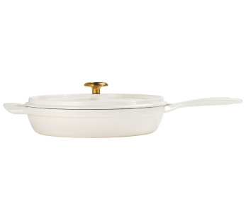 Frigideira de ferro fundido esmaltado Tramontina Ampezzo de 30 cm, cor Latte, 3,8 L 2