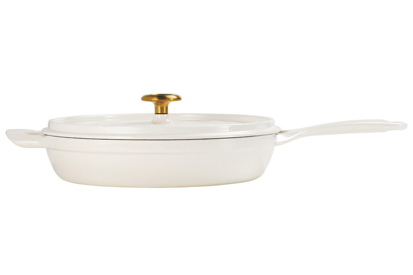 Tramontina Ampezzo 30 cm Enameled Cast Iron Sauté Pan, Latte, 3.8 L