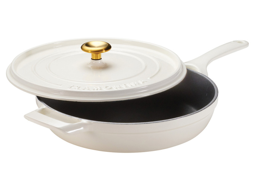 Tramontina Ampezzo 30 cm:n emaloitu valurautainen paistinpannu, Latte, 3,8 l