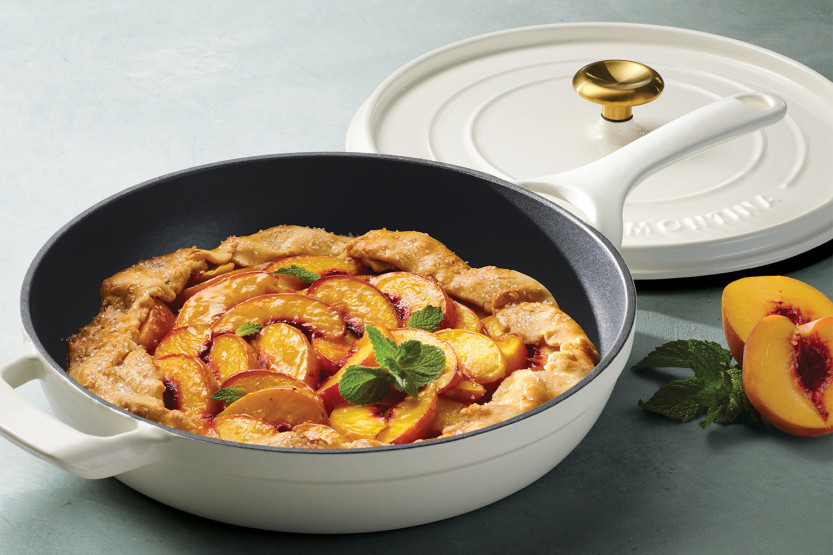 Tramontina Ampezzo geëmailleerde gietijzeren sauteerpan van 30 cm, kleur: latte, 3,8 l
