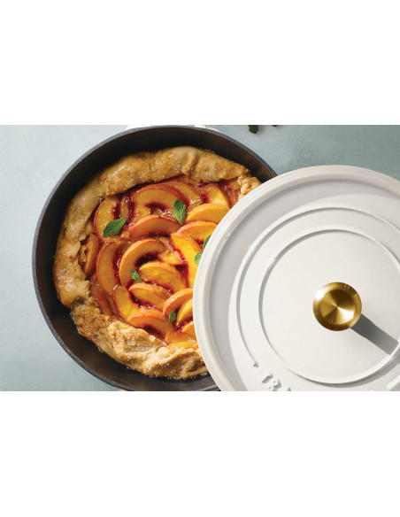 Tramontina Ampezzo 30 cm emaljeret støbejerns-sautépande, Latte, 3,8 L