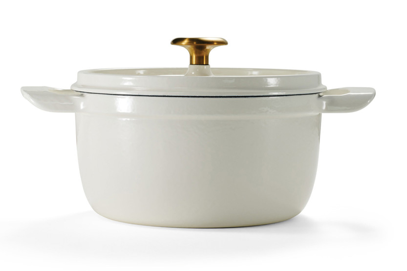 Tramontina Ampezzo Round Enameled Cast Iron Casserole, Latte